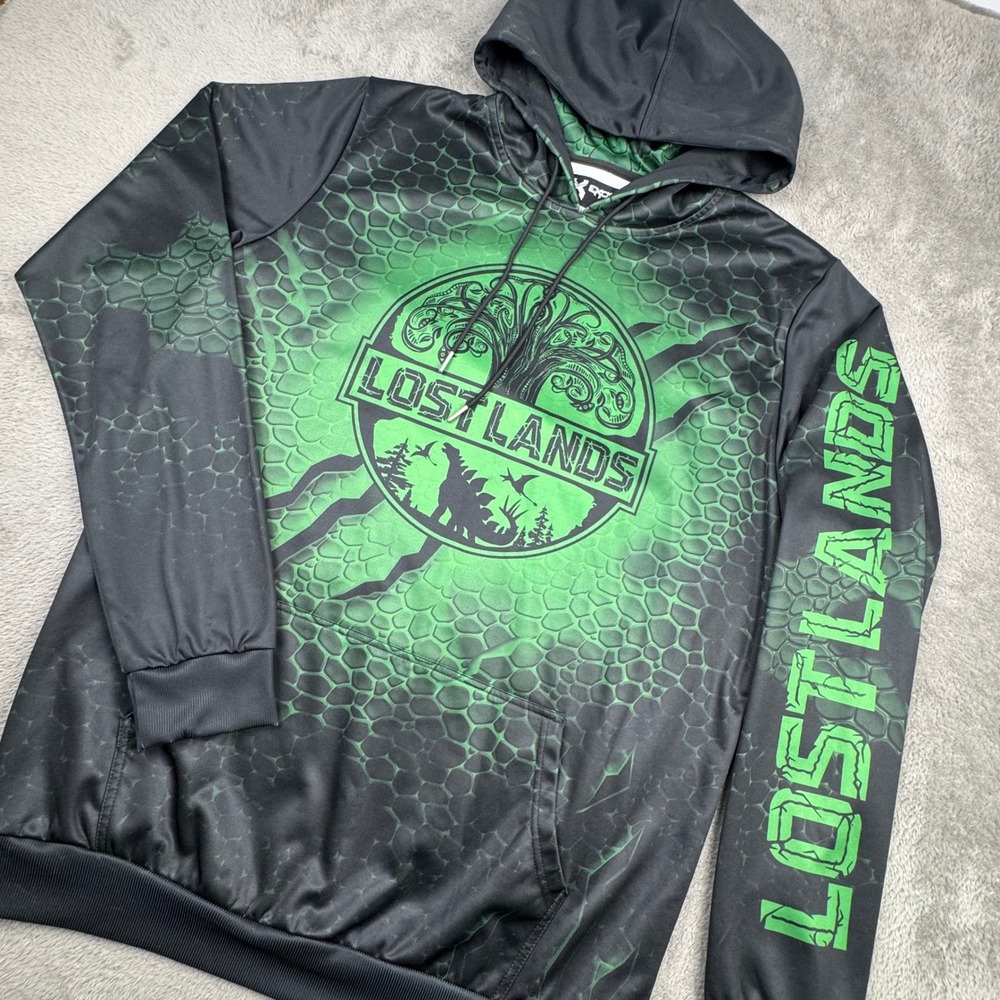 Excision Lost Lands 2021 Hoodie Mens Large Green Black Excellent Festival Merch